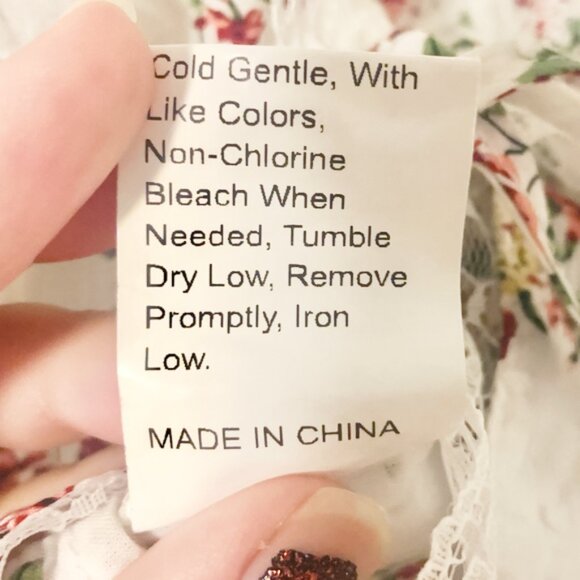 Floral Crop Top Lace-Trim Tie-Front Cami White Boho Summer Tank - Picture 4 of 6